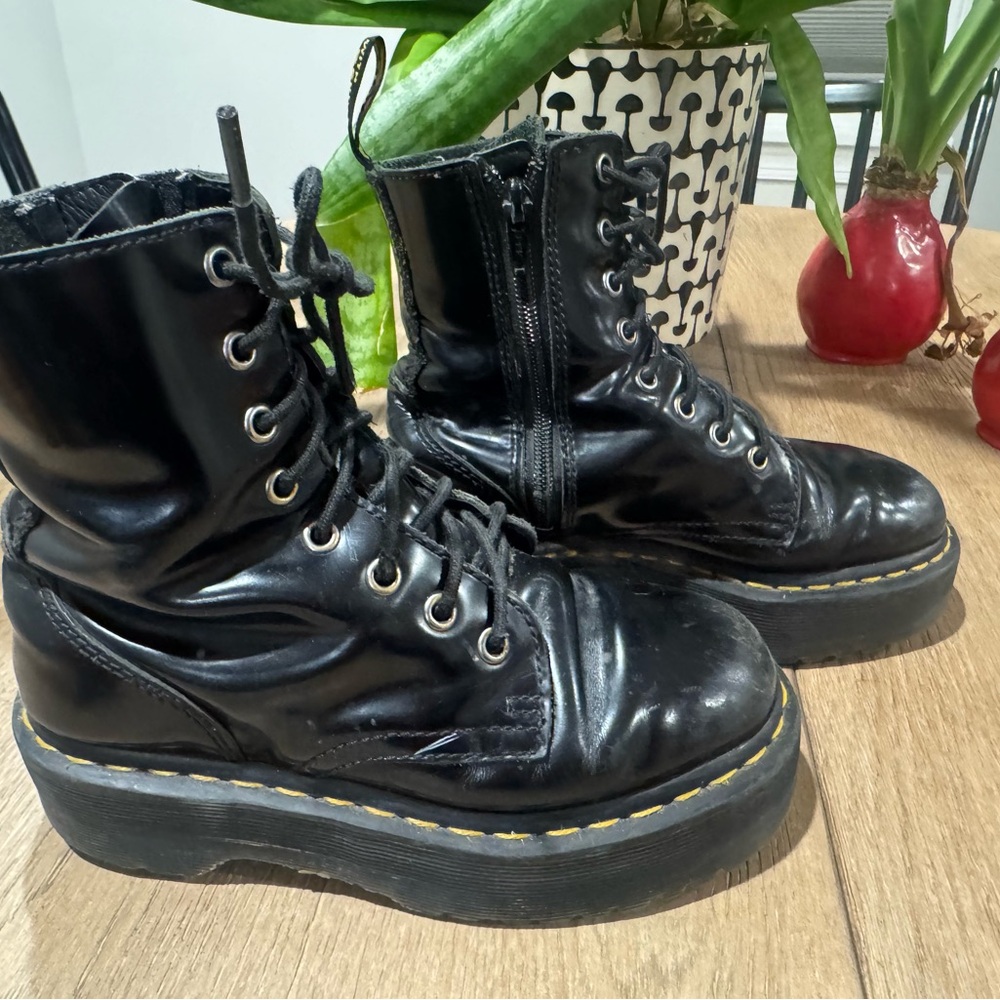 DR. MARTENS JADON BOOTS BLACK LEATHER WOMEN'S Size US 5/ EU 36/ UK 3 - Picture 3 of 8